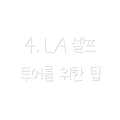 4. LA 셀프 투어를 위한 팁