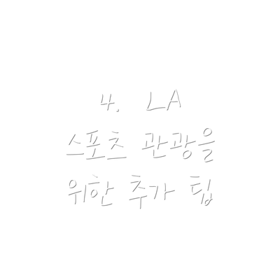 4.  LA 스포츠 관광을 위한 추가 팁