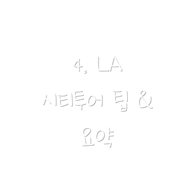 4. LA 시티투어 팁 & 요약