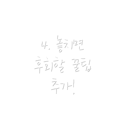 4. 놓치면 후회할 꿀팁 추가!