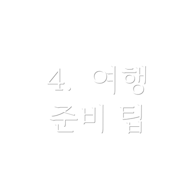 4.  여행 준비 팁