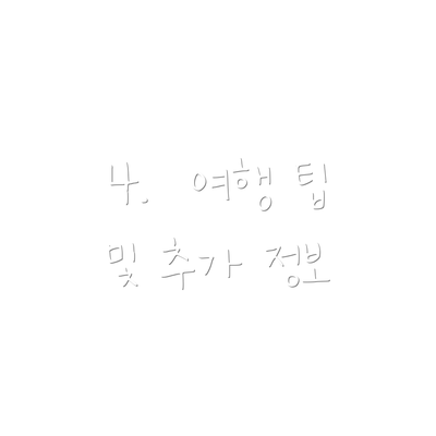 4.  여행 팁 및 추가 정보