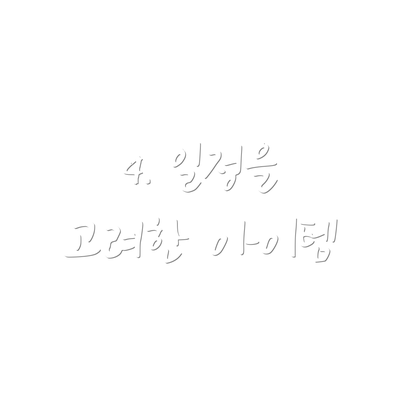 4. 일정을 고려한 아이템