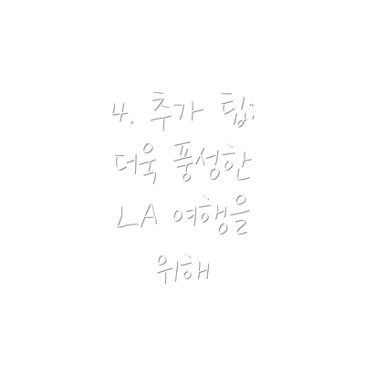 4. 추가 팁: 더욱 풍성한 LA 여행을 위해
