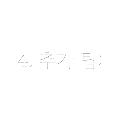 4. 추가 팁: