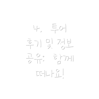 4.  투어 후기 및 정보 공유:  함께 떠나요!