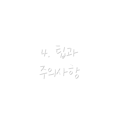 4. 팁과 주의사항