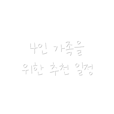 4인 가족을 위한 추천 일정