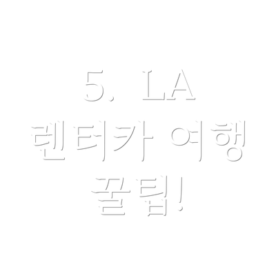 5.  LA 렌터카 여행 꿀팁!
