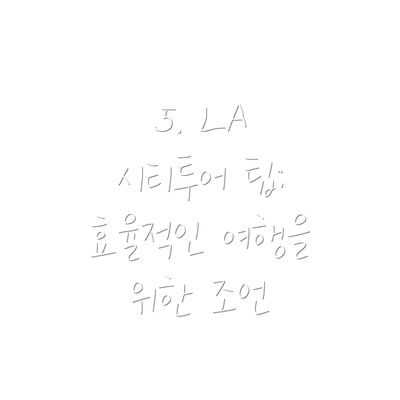 5. LA 시티투어 팁: 효율적인 여행을 위한 조언