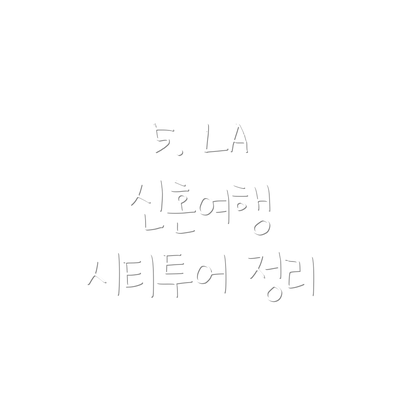 5. LA 신혼여행 시티투어 정리