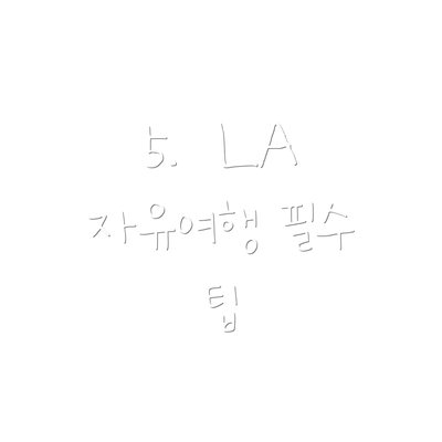 5.  LA 자유여행 필수 팁