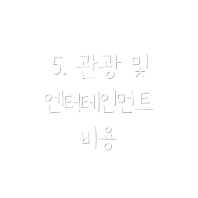 5. 관광 및 엔터테인먼트 비용