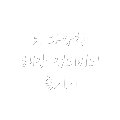 5. 다양한 해양 액티비티  즐기기