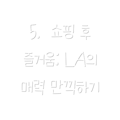 5.  쇼핑 후 즐거움: LA의 매력 만끽하기