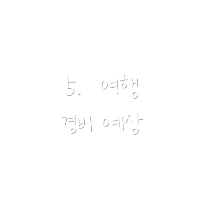 5.  여행 경비 예상