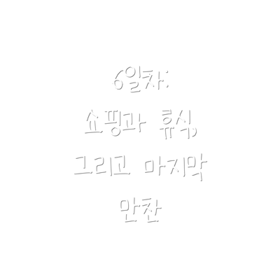 6일차:  쇼핑과 휴식, 그리고 마지막 만찬