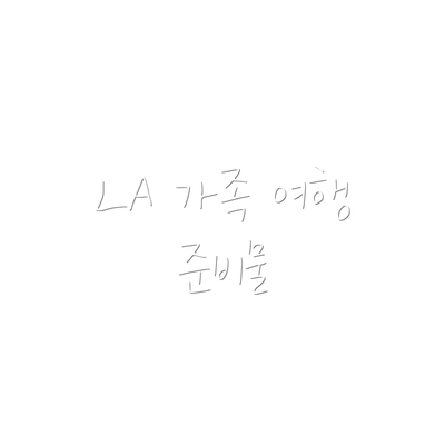 LA 가족 여행 준비물