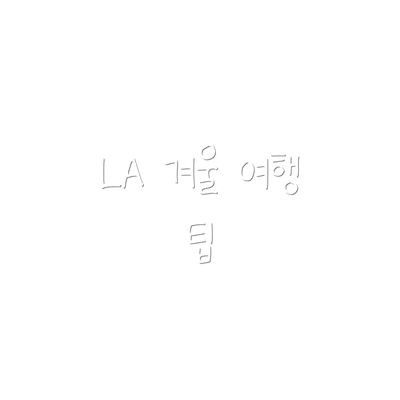 LA 겨울 여행 팁