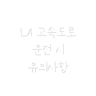 LA 고속도로 운전 시 유의사항