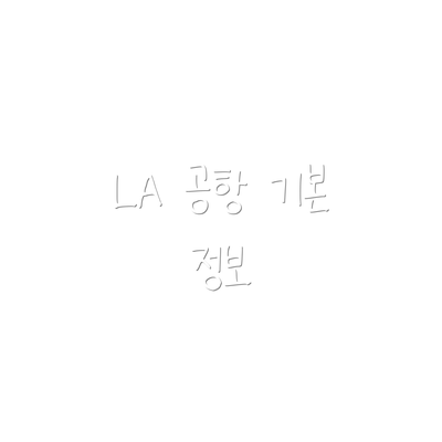 LA 공항 기본 정보