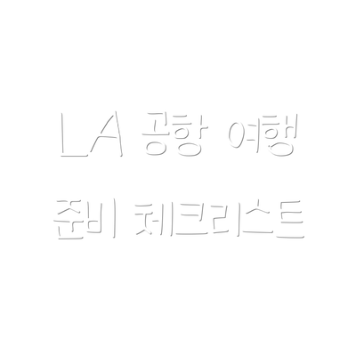 LA 공항 여행 준비 체크리스트