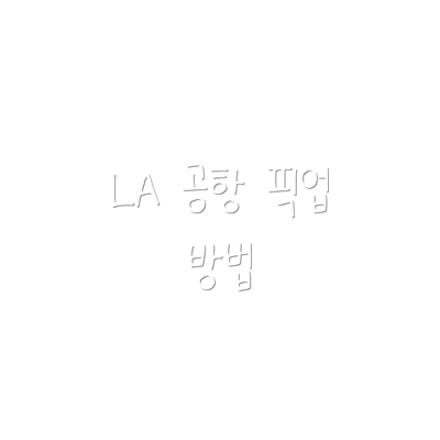 LA 공항 픽업 방법