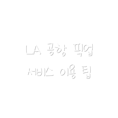LA 공항 픽업 서비스 이용 팁