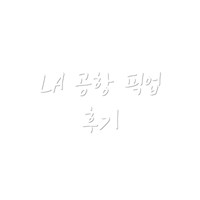 LA 공항 픽업 후기