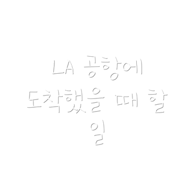 LA 공항에 도착했을 때 할 일