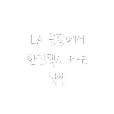 LA 공항에서 한인택시 타는 방법
