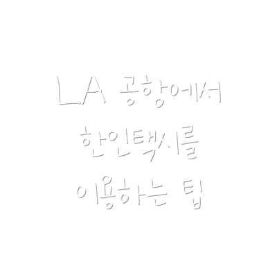 LA 공항에서 한인택시를 이용하는 팁