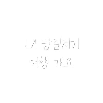 LA 당일치기 여행 개요