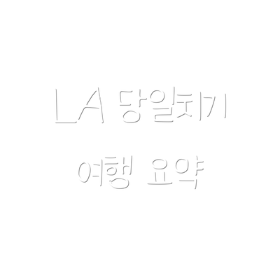 LA 당일치기 여행 요약