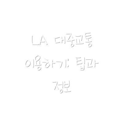 LA 대중교통 이용하기: 팁과 정보