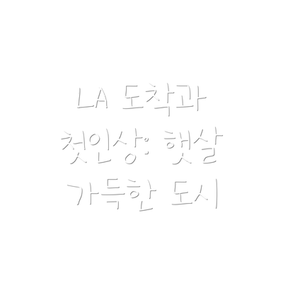 LA 도착과 첫인상: 햇살 가득한 도시