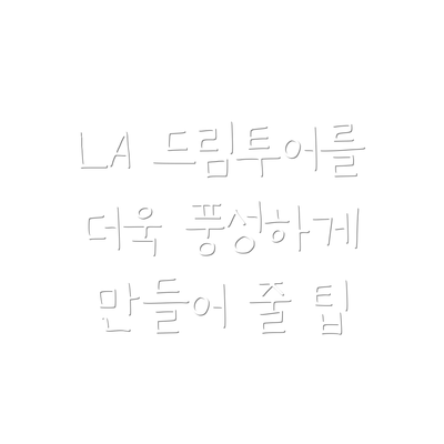 LA 드림투어를 더욱 풍성하게 만들어 줄 팁