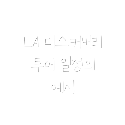 LA 디스커버리 투어 일정의 예시