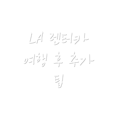 LA 렌터카 여행 후 추가 팁