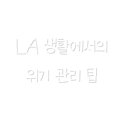 LA 생활에서의 위기 관리 팁