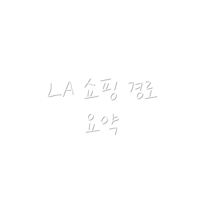 LA 쇼핑 경로 요약