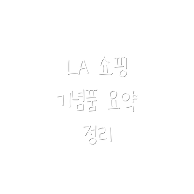 LA 쇼핑 기념품 요약 정리