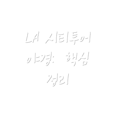 LA 시티투어 야경:  핵심 정리