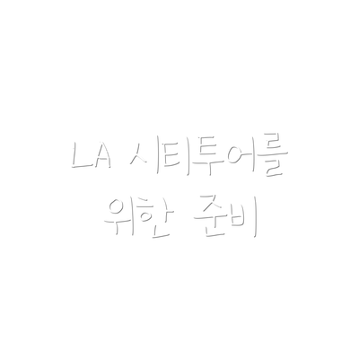 LA 시티투어를 위한 준비