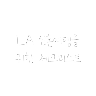 LA 신혼여행을 위한 체크리스트