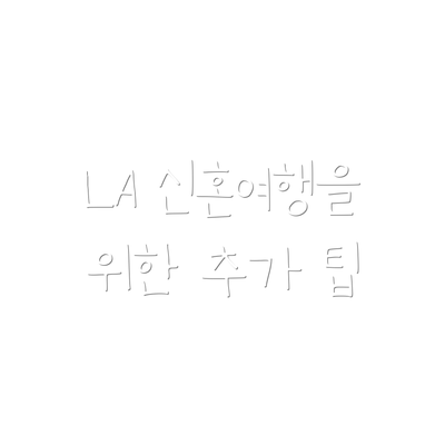 LA 신혼여행을 위한 추가 팁