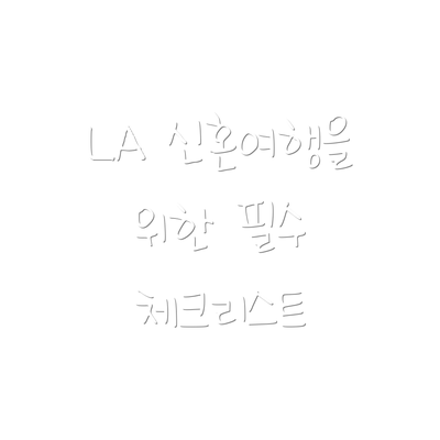 LA 신혼여행을 위한 필수 체크리스트