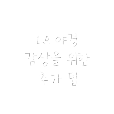 LA 야경 감상을 위한 추가 팁