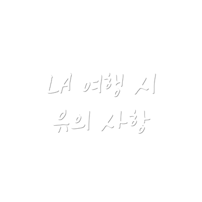 LA 여행 시 유의 사항