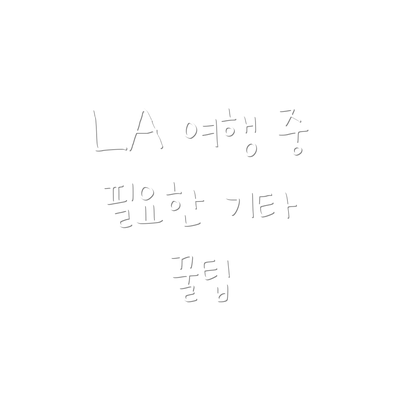 LA 여행 중 필요한 기타 꿀팁